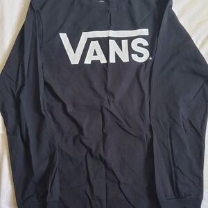 Vans Black and White Logo Long Sleeve Tee